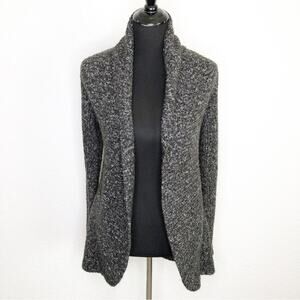 Cache dark gray marled open front cardigan sweater size Small